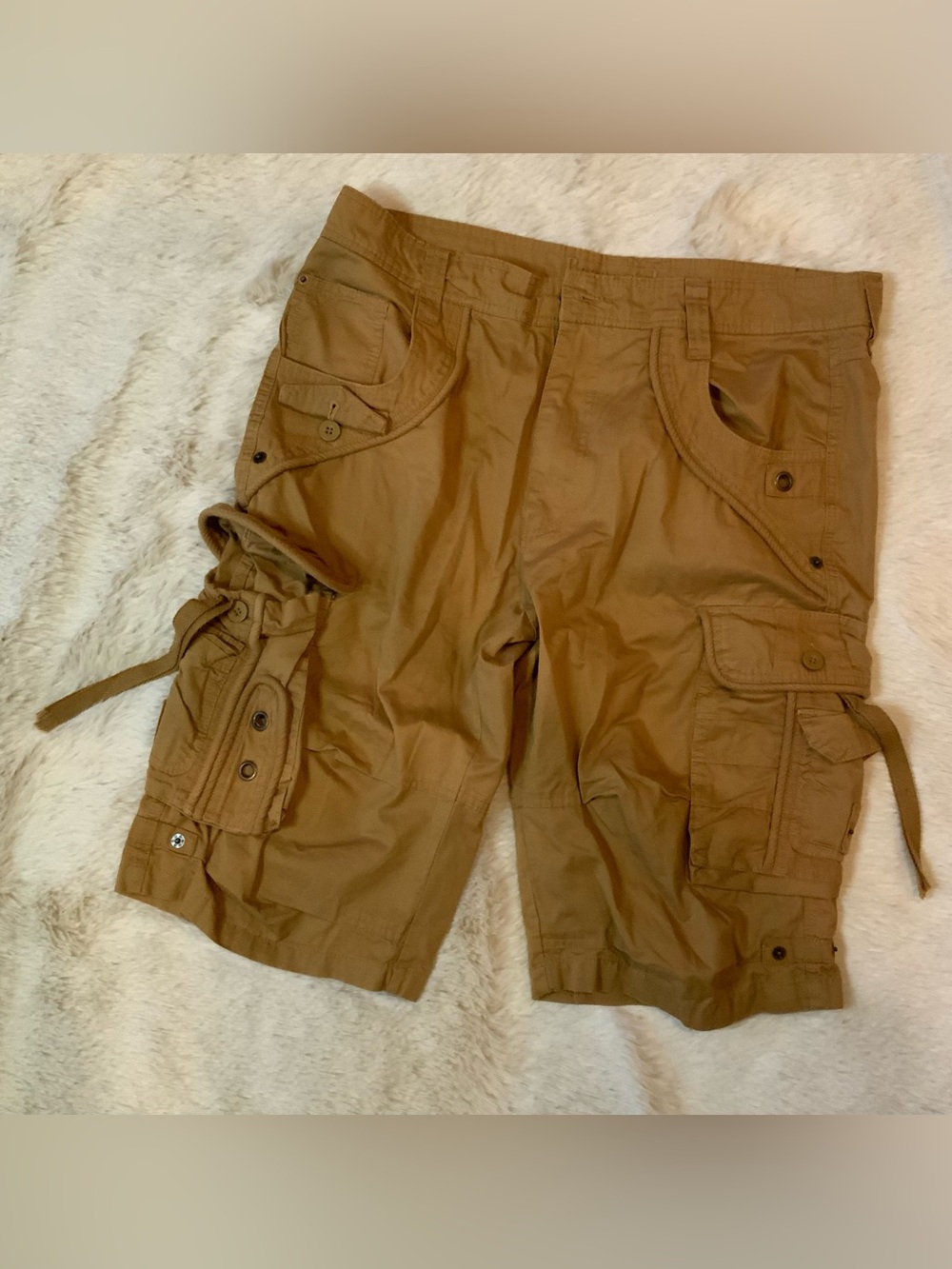 Request Jeans Dark Tan  Brown Cargo Shorts Men’s 36